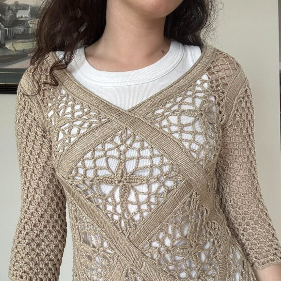 lady dutch tan crochet top - Picture 3 of 7